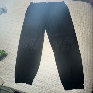 Fabletics Women's Black Brighton Jogger Pull On Mesh Knee Athletic Pants XL